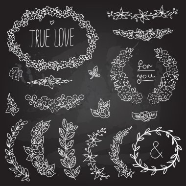 Vintage etiket kara tahta ayarla