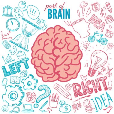 Left and right brain functions clipart
