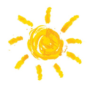 Suluboya güneş ışınları simgesi düz.