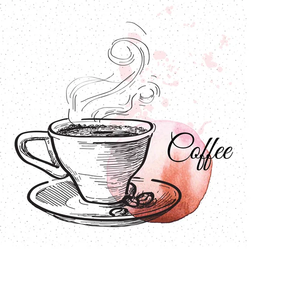 Copa de café dibujado a mano — Archivo Imágenes Vectoriales