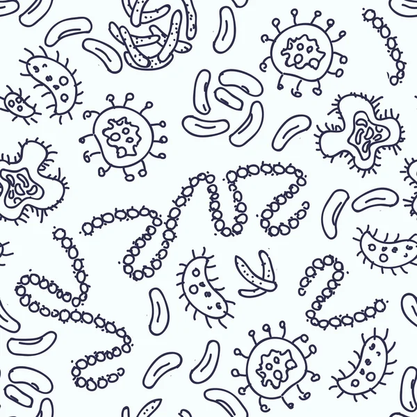Seamless bacterium pattern — Stock Vector
