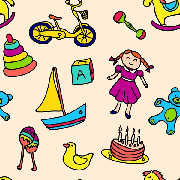 Variété de jouets pour enfants — Image vectorielle