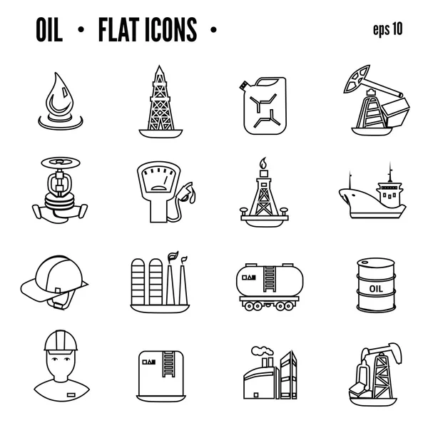 Oil and petroleum icon set — Stock Vector