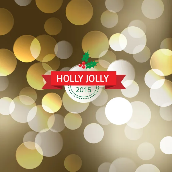 Holly Jolly bokeh fondo — Vector de stock