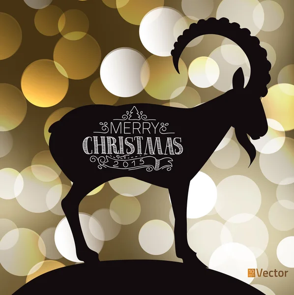 Joyeux Noël carte avec chèvre — Image vectorielle