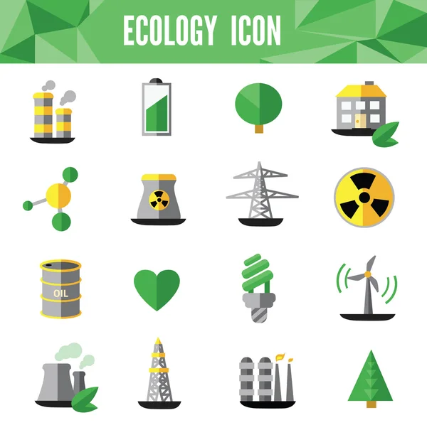 Set ikon ekologi - Stok Vektor