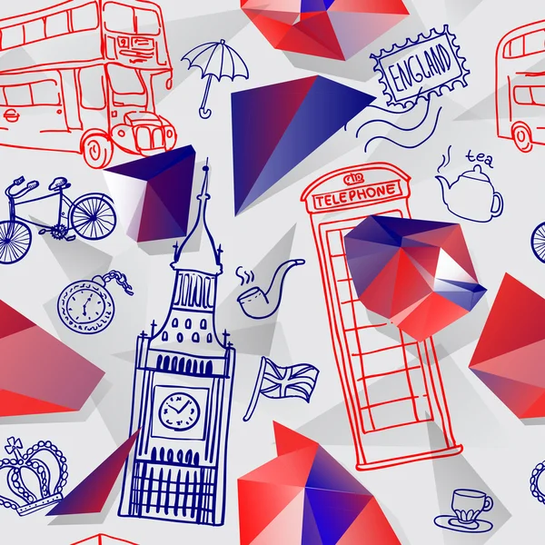 Londres patrón sin costuras — Vector de stock