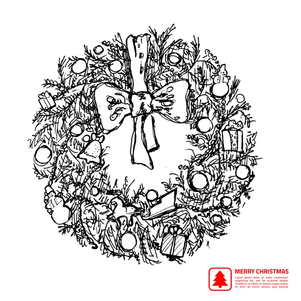 Christmas, New year wreath — Stock Vector