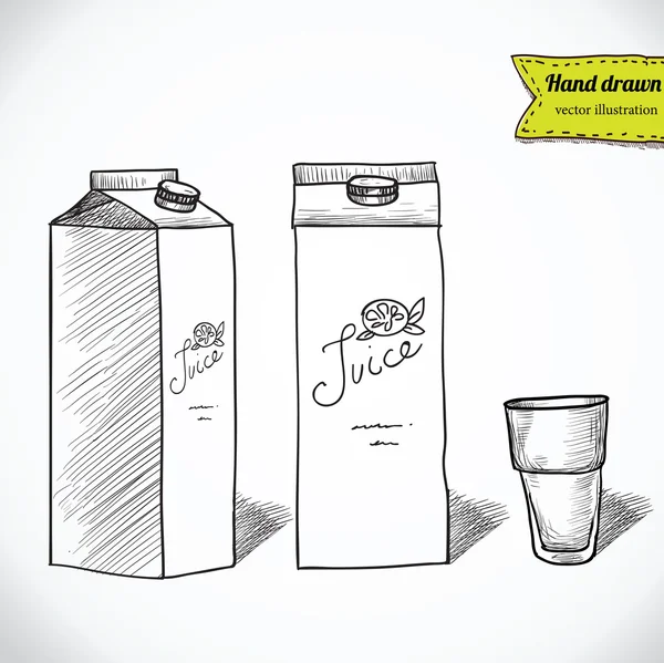 Balíček pro mléčné výrobky, šťávu nebo nápoj — Stockový vektor