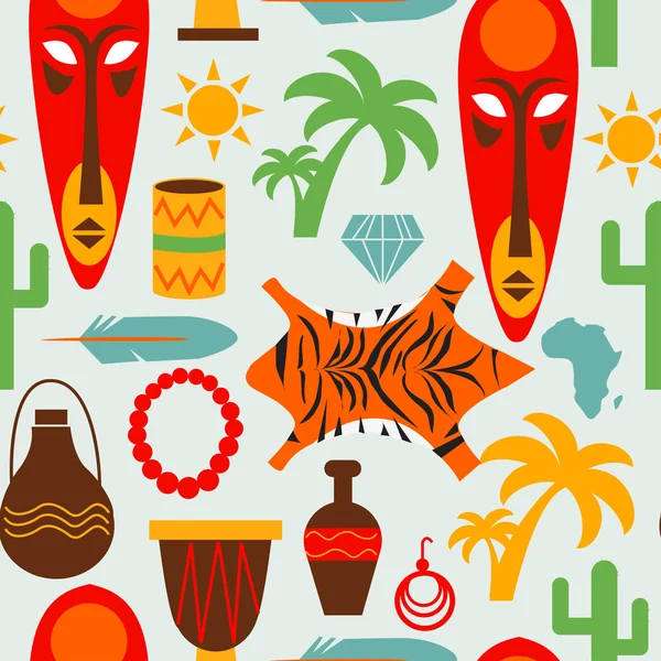 África patrón sin costuras — Archivo Imágenes Vectoriales