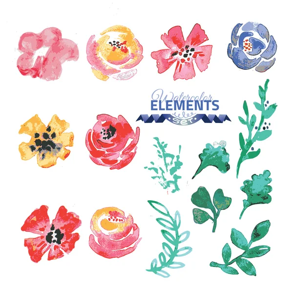 Watercolor floral wreath creator — Stock Vector