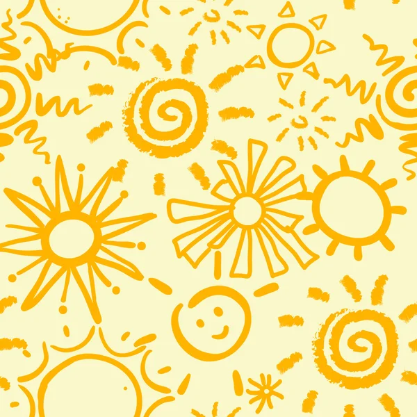 Seamless pattern with sun — Stock Vector