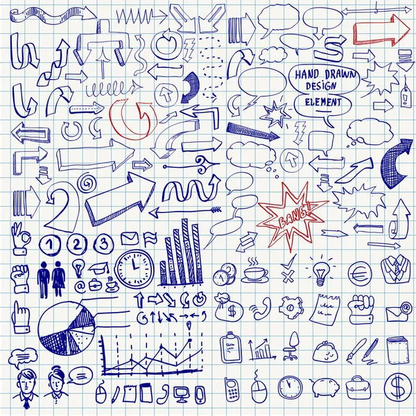 Business doodles ikoner — Stock vektor