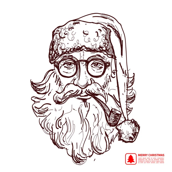 Santa dibujado a mano — Vector de stock