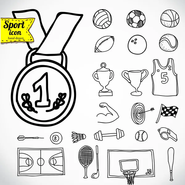 Doodle icono de los deportes — Vector de stock