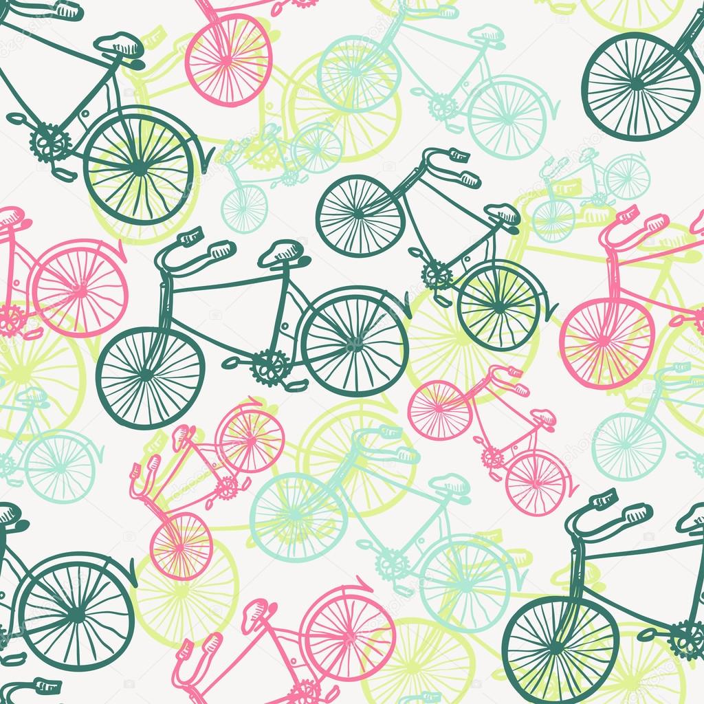 Seamless bicycles pattern