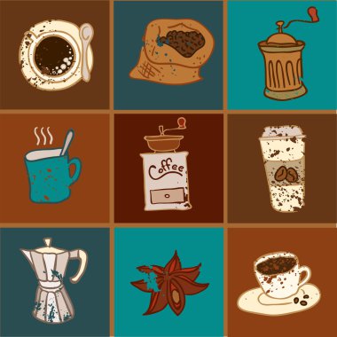 düz kahve simge kümesi