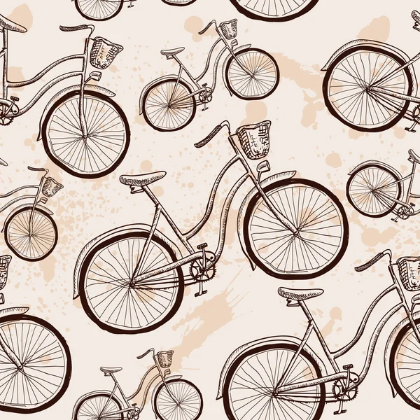 Patrón de bicicletas sin costura. Elegante estampado deportivo — Archivo Imágenes Vectoriales