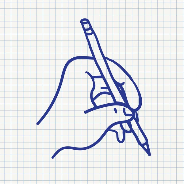 矢量程式化的写字的手 — 图库矢量图片