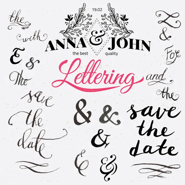 Save the date hand lettering. — Stock Vector