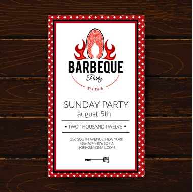 Barbekü partisi davetiyesi. Barbekü broşür menü tasarımı.