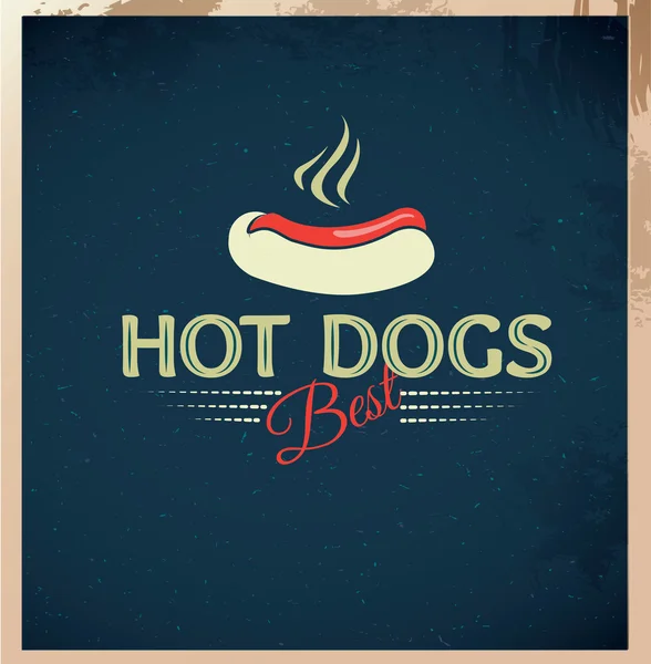 Retro hot dog sign, or vintage poster — Stock Vector