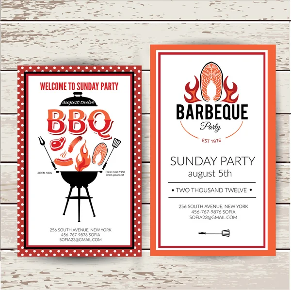 Invitation au barbecue. Conception du menu de la brochure Bbq . — Image vectorielle