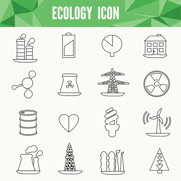 Ecologie icoon set - plat ontwerp — Stockvector