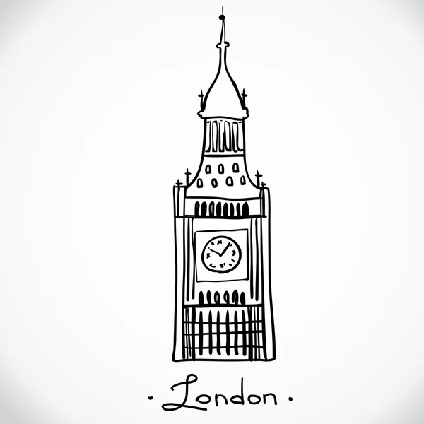 Serie emblemática mundial: Big Ben, Londres, Inglaterra — Vector de stock