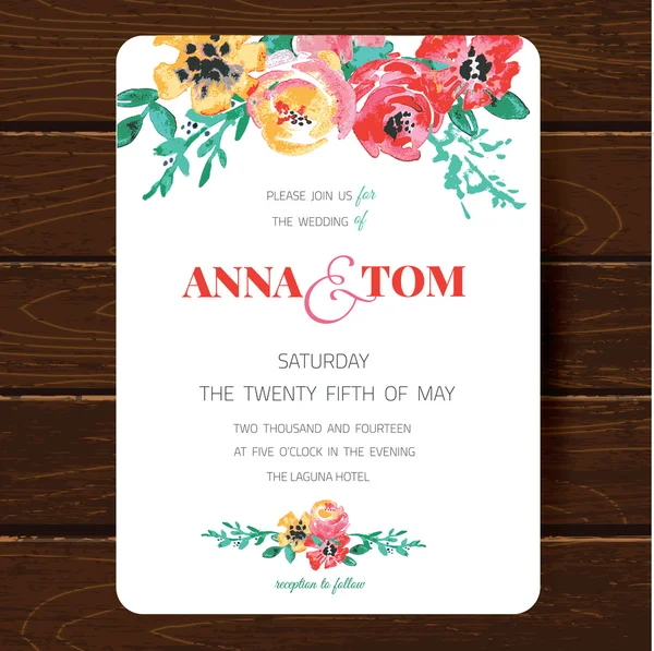 Wedding invitation card template. — Stock Vector