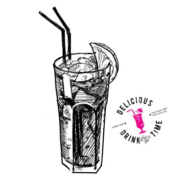 Kola ve izole limon kokteyli 