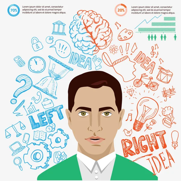 Idea del cerebro creativo. Concepto vectorial . — Archivo Imágenes Vectoriales