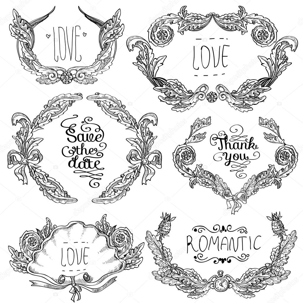 Vector set of   ornaments calligraphic design elements