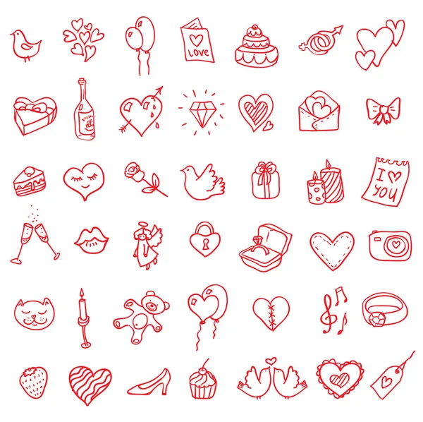 Doodle icono conjunto aislado , —  Fotos de Stock