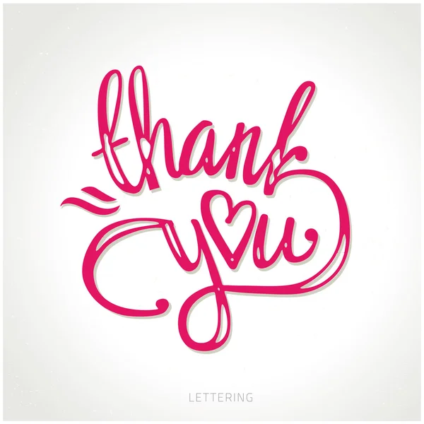 Thank you hand lettering - handmade calligraphy — Stock Vector