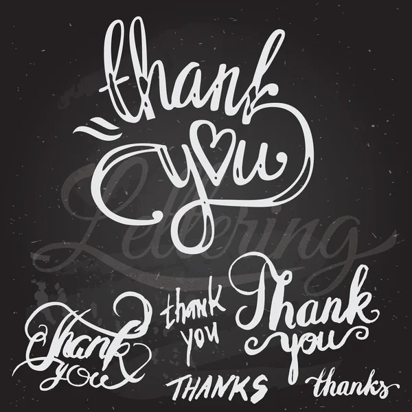 Tack hand bokstäver - handgjorda kalligrafi — Stock vektor