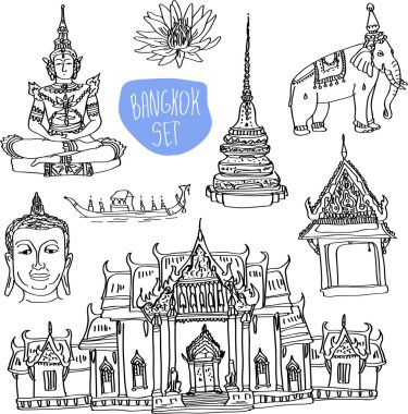 bangkok kümesi vektör çizimi 