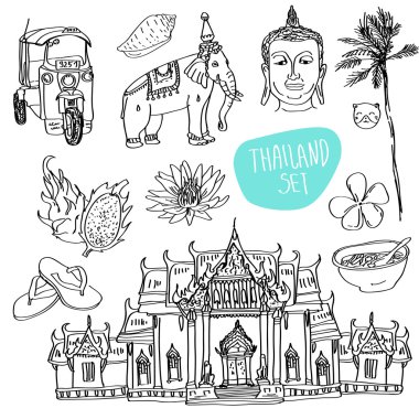 bangkok kümesi vektör çizimi 