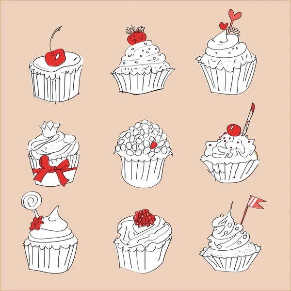 Tarjeta vectorial con cupcake colorido — Archivo Imágenes Vectoriales