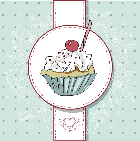 Scheda vettoriale con cupcake colorato — Vettoriale Stock