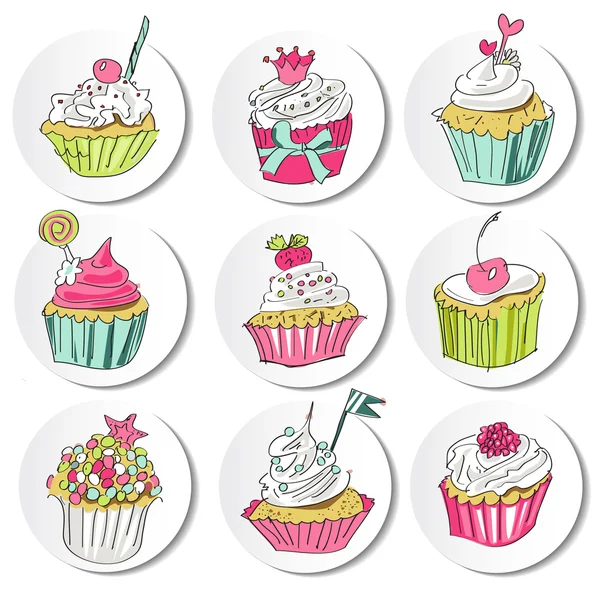 Pure series  Hand drawn cake icons — Stock Vector