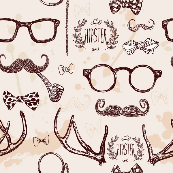 Vector patrón inconsútil hipster , — Vector de stock