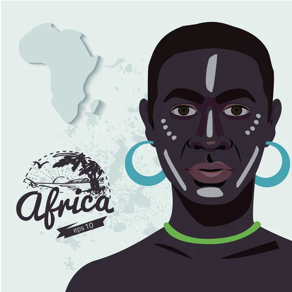 Homme africain ethnique — Image vectorielle