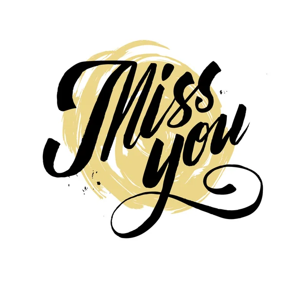 Hand drawn miss you card. vector illustration — Stock Vector