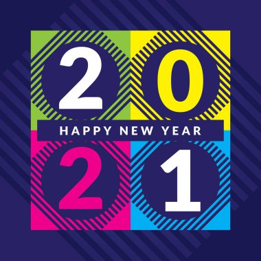 2021 yılının geçmiş konsepti Mutlu Yıllar posterleri. Kutlama ve sezon dekorasyonu için tasarım şablonu. Markalaşma, afiş, kapak, kart için minimal modacı