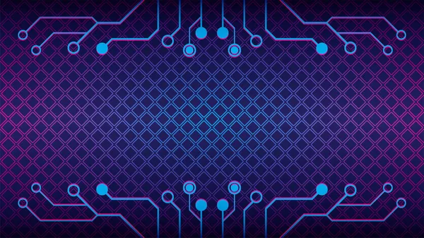 Cyberpunk Circuit Gyémánt Geometriai Mintával Elektronikus Alakzat Vektor Illusztráció Disztoptrián — Stock Vector