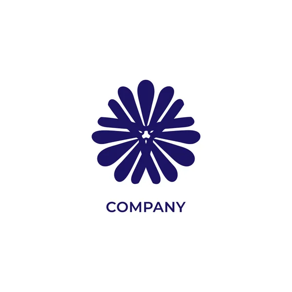 Plantilla Diseño Logotipo Flor Abstracta Aislada Sobre Fondo Blanco Vórtice — Vector de stock