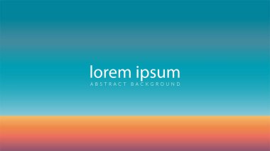 Minimum ufuk vektör çizimi. Altın toprak tonu ve turkuaz renk değişimi. Basit arkaplan tasarım şablonu.