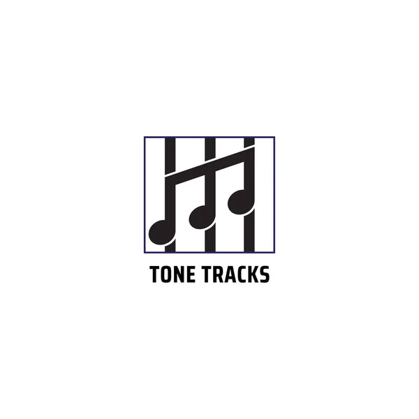 Modèle Conception Logo Tone Tracks Isolé Sur Fond Couleur Blanche — Image vectorielle