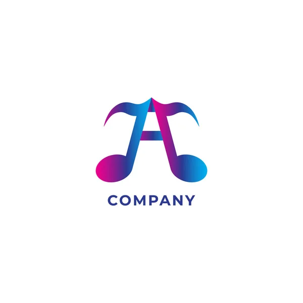 Carta Musical Note Logo Design Conceito Logotipo Inicial Música Isolado — Vetor de Stock